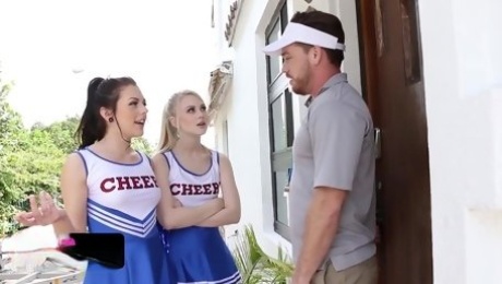 Insolent cheerleaders smash big dick in insane fffm perversions