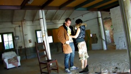 Tattooed brunette Nikita Ways gets fucked in an abandoned building