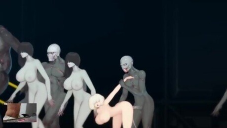 AlienQuest-EVE - hot blondie getting fucked in alien monsters orgy