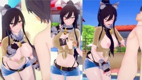 [Hentai Game Koikatsu! ]Have sex with Big tits Idol Master Sakuya Shirase.3DCG Erotic Anime Video.